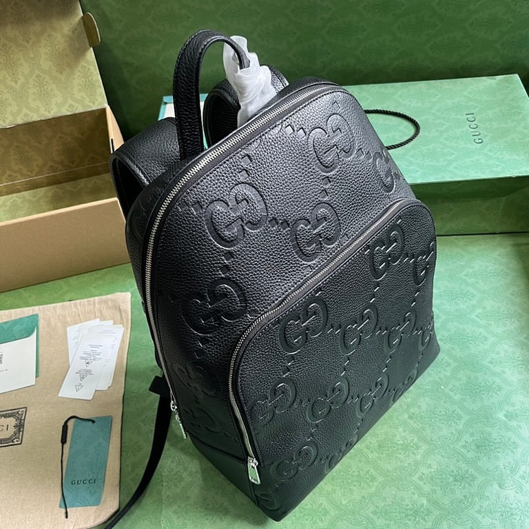 Gucci Jumbo GG Leather Backpack Black - 5