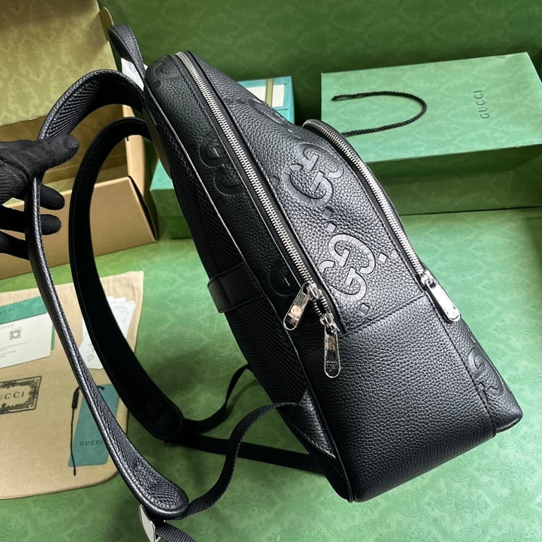 Gucci Jumbo GG Leather Backpack Black - 7