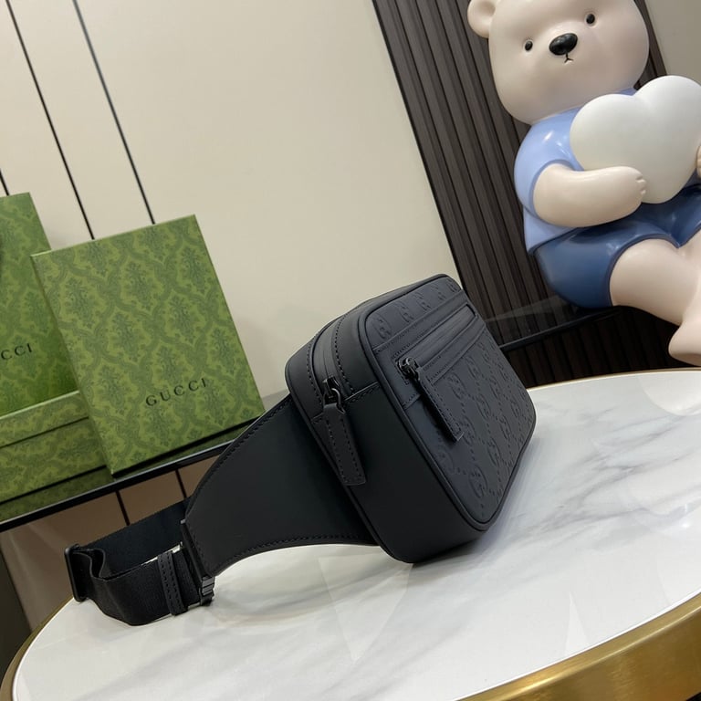 Gucci GG Embossed Belt Bag Black - 7