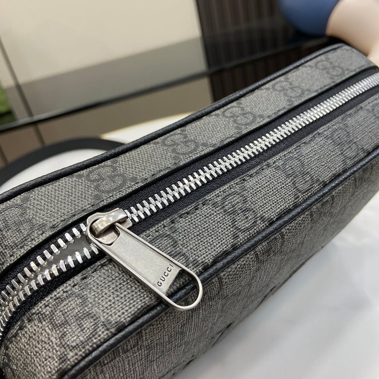Gucci GG Supreme Mini Shoulder Bag 768391 Grey Black - 5