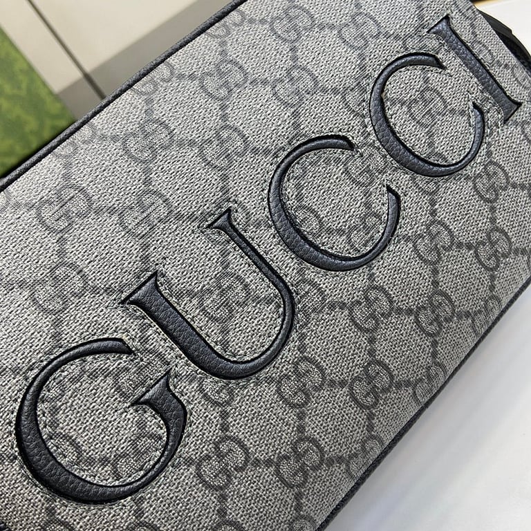Gucci GG Supreme Mini Shoulder Bag 768391 Grey Black - 6