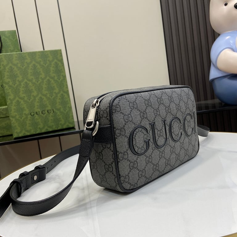Gucci GG Supreme Mini Shoulder Bag 768391 Grey Black - 9