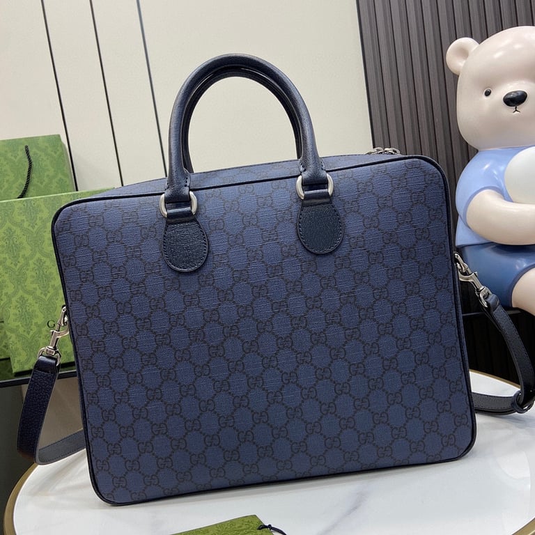 Gucci Ophidia GG Supreme Briefcase Blue - 8