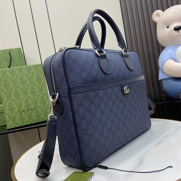 Gucci Ophidia GG Supreme Briefcase Blue - 9