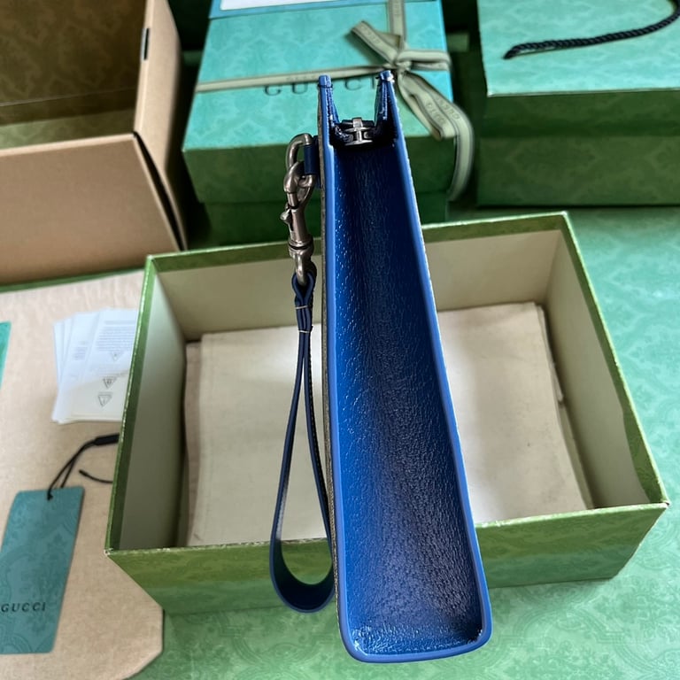 Gucci GG Supreme Pouch Beige Blue - 7