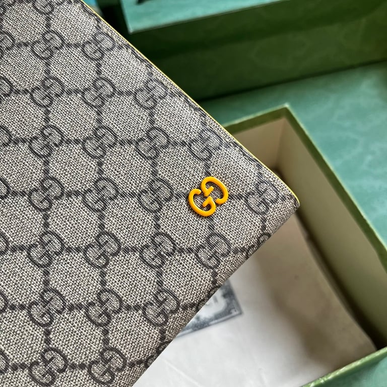 Gucci GG Supreme Clutch 768255 Beige Yellow - 6