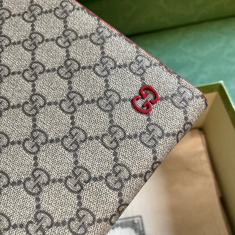 Gucci GG Supreme Pouch Beige/Red - 6