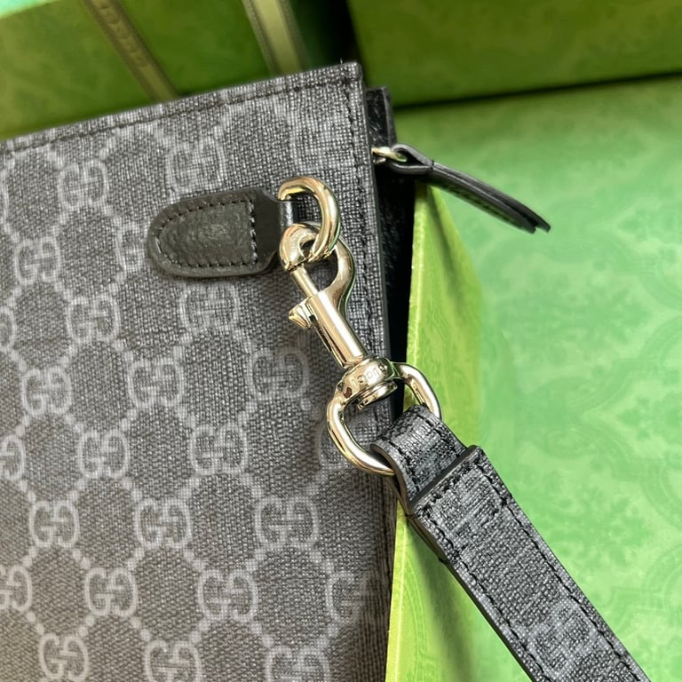 Gucci GG Supreme Pouch 768255 Grey Black - 4