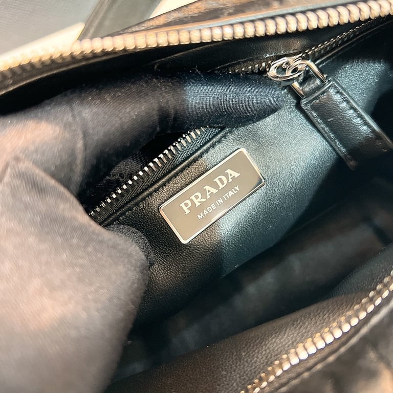 Prada 1BB099 Antique Nappa Leather Bag Black - 2