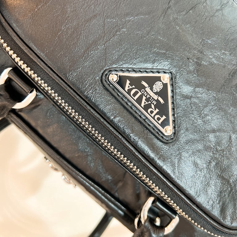 Prada 1BB099 Antique Nappa Leather Bag Black - 5
