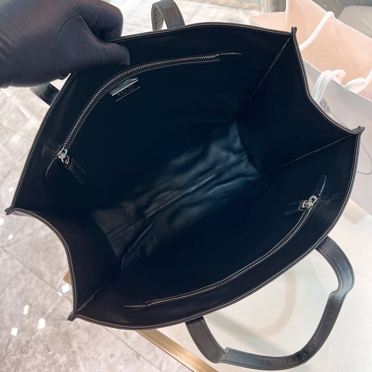 Prada 1BG587 Crinkled Leather Tote Black - 3