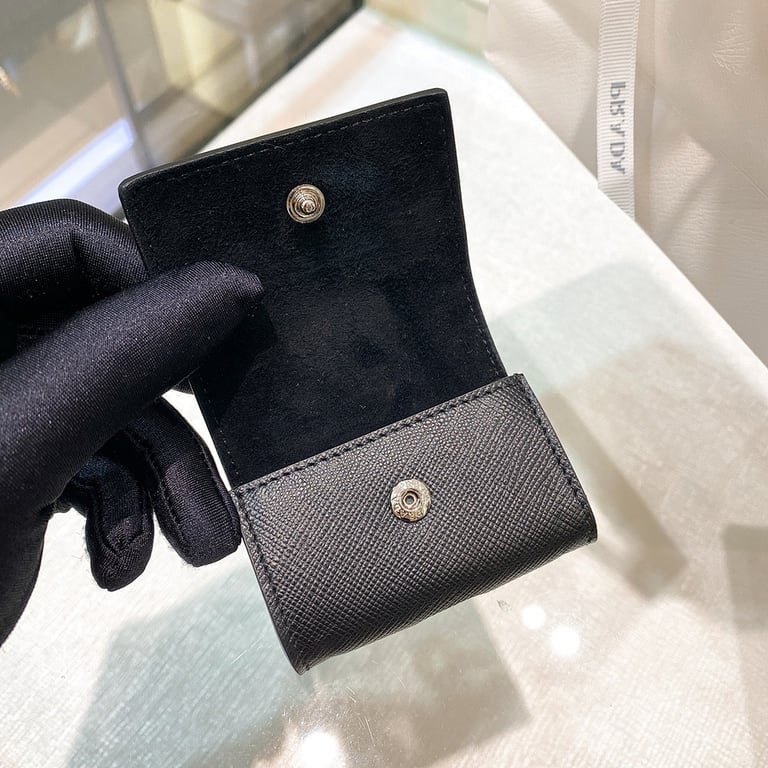 Prada Saffiano Leather Earphone Case Black - 3