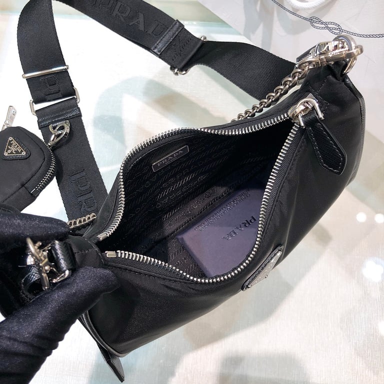 Prada Re-Edition 2005 Nylon Bag Black 1BH204 - 3
