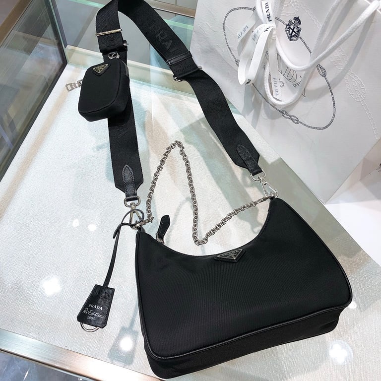 Prada Re-Edition 2005 Nylon Bag Black 1BH204 - 4