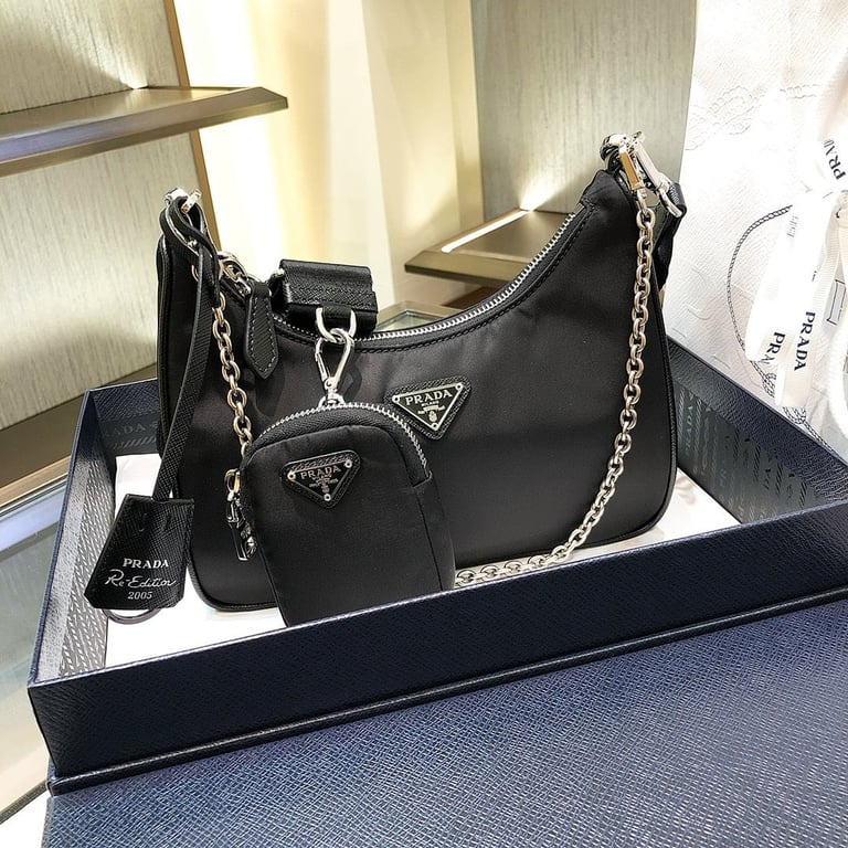 Prada Re-Edition 2005 Nylon Bag Black 1BH204 - 9