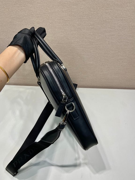 Prada 2VE368 Leather Briefcase Black - 6