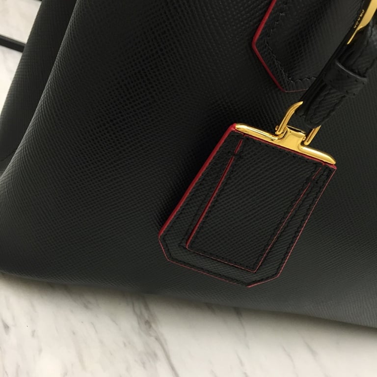 Prada 1BG775 Double Bag Black Red - 6