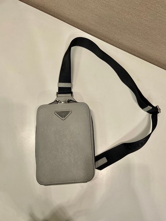 Prada 2VZ106 Saffiano Leather Sling Bag Grey - 8