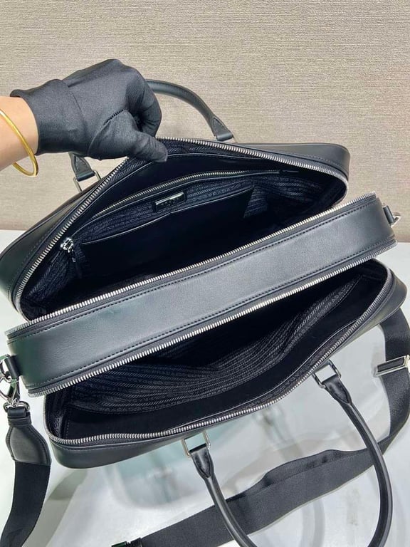 Prada 2VE025 Leather Briefcase Black - 3