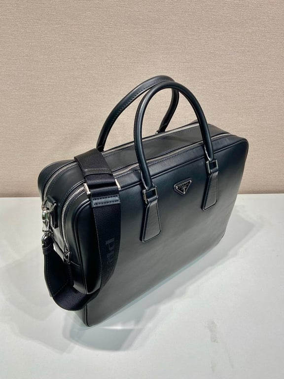 Prada 2VE025 Leather Briefcase Black - 8