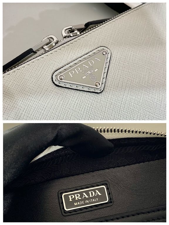 Prada Brique Saffiano Leather Bag White - 2