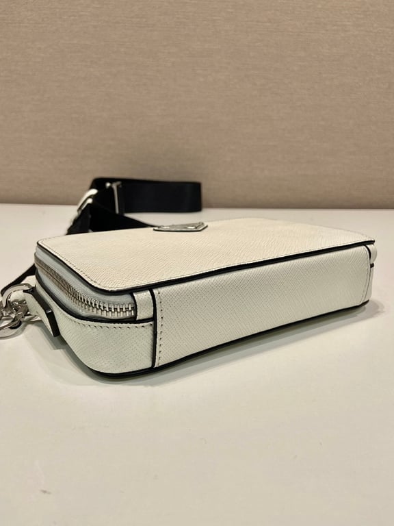 Prada Brique Saffiano Leather Bag White - 5