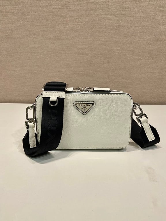 Prada Brique Saffiano Leather Bag White - 9