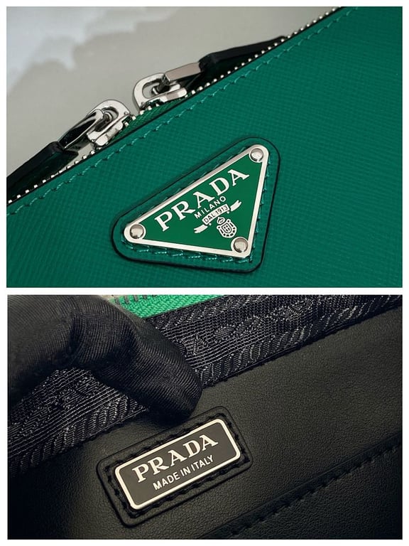 Prada Brique Saffiano Leather Bag Green 2VH173 - 2