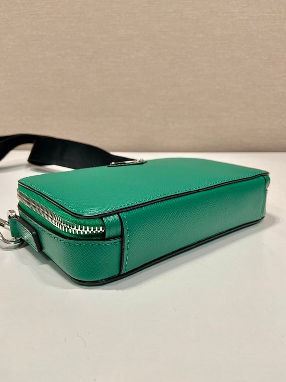 Prada Brique Saffiano Leather Bag Green 2VH173 - 4