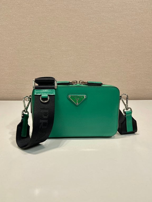 Prada Brique Saffiano Leather Bag Green 2VH173 - 9