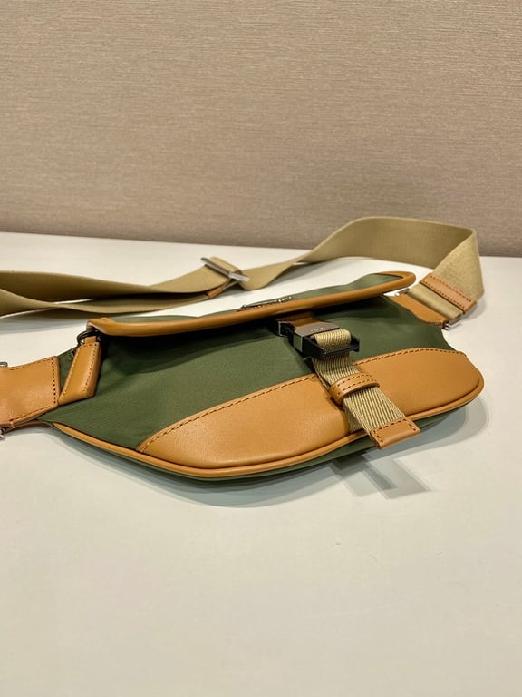 Prada 2VH176 Nylon and Leather Belt Bag Green - 5