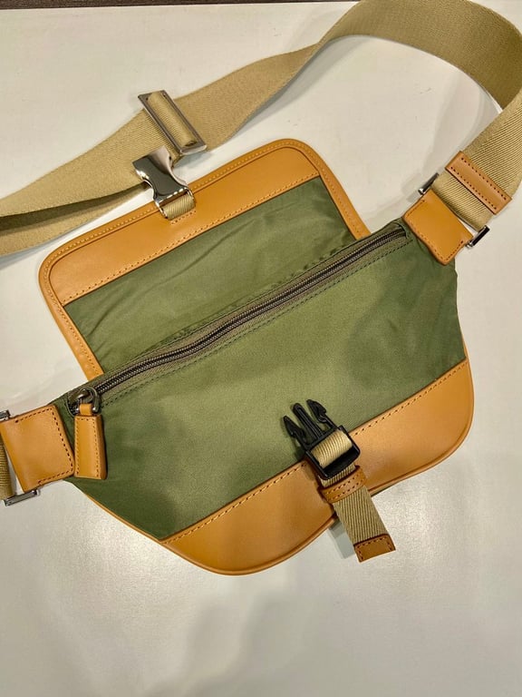 Prada 2VH176 Nylon and Leather Belt Bag Green - 6