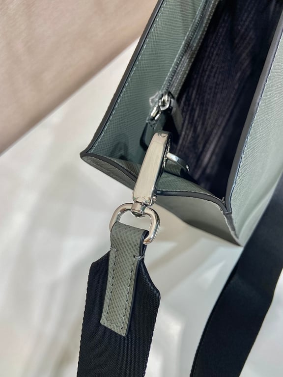 Prada 2VG101 Saffiano Leather Briefcase Sage Grey - 4