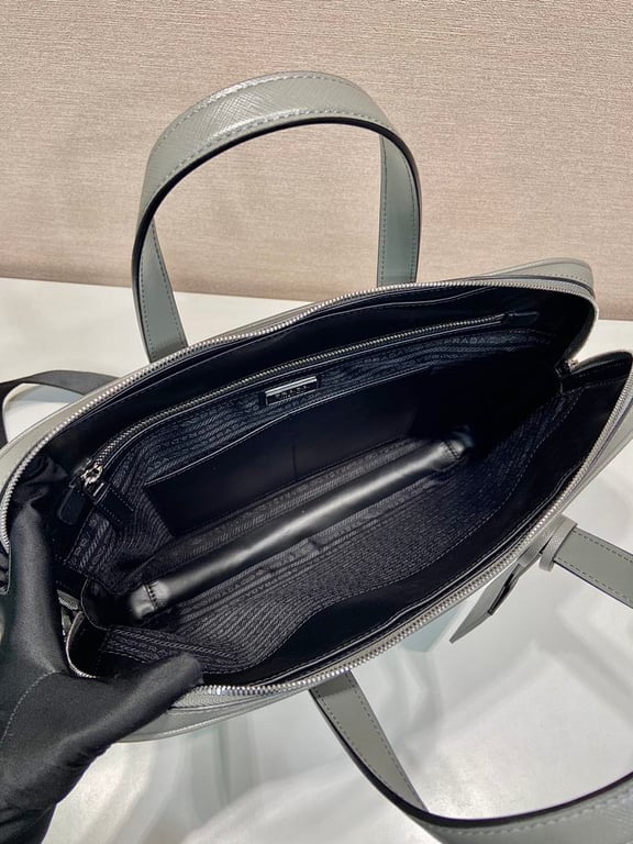 Prada 2VE368 Saffiano Leather Briefcase Grey - 3