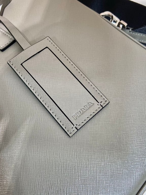 Prada 2VE368 Saffiano Leather Briefcase Grey - 4
