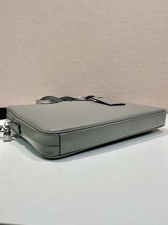 Prada 2VE368 Saffiano Leather Briefcase Grey - 5