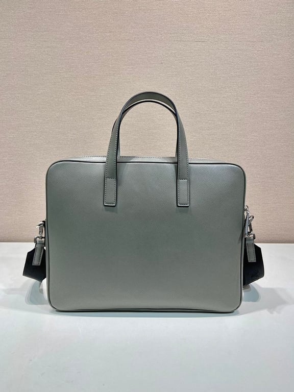 Prada 2VE368 Saffiano Leather Briefcase Grey - 7