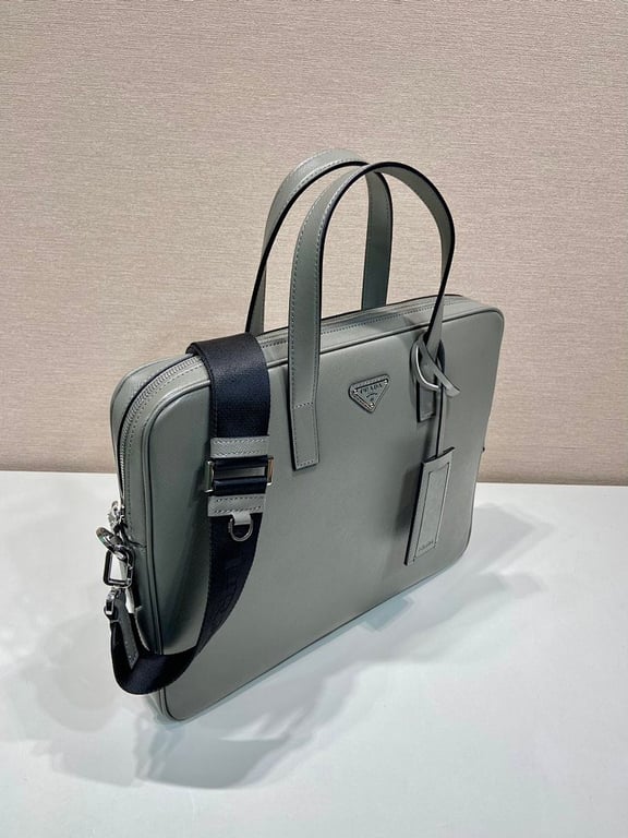 Prada 2VE368 Saffiano Leather Briefcase Grey - 8