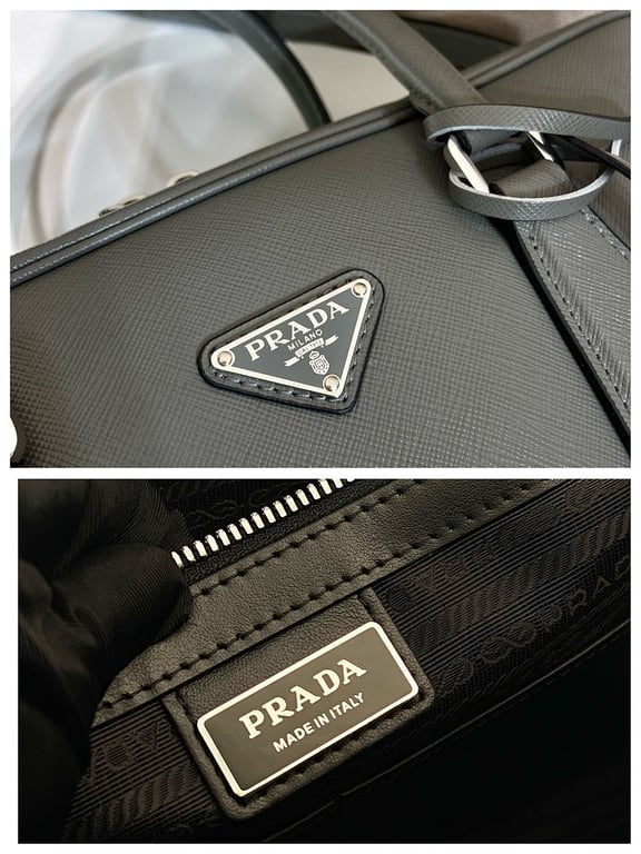 Prada 2VE011 Saffiano Leather Briefcase Grey - 2