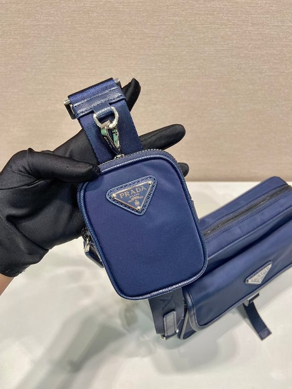 Prada 2VH133B Re-Nylon Messenger Bag Navy - 5
