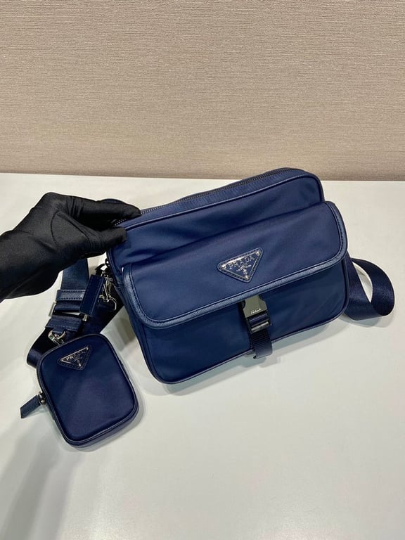Prada 2VH133B Re-Nylon Messenger Bag Navy - 9