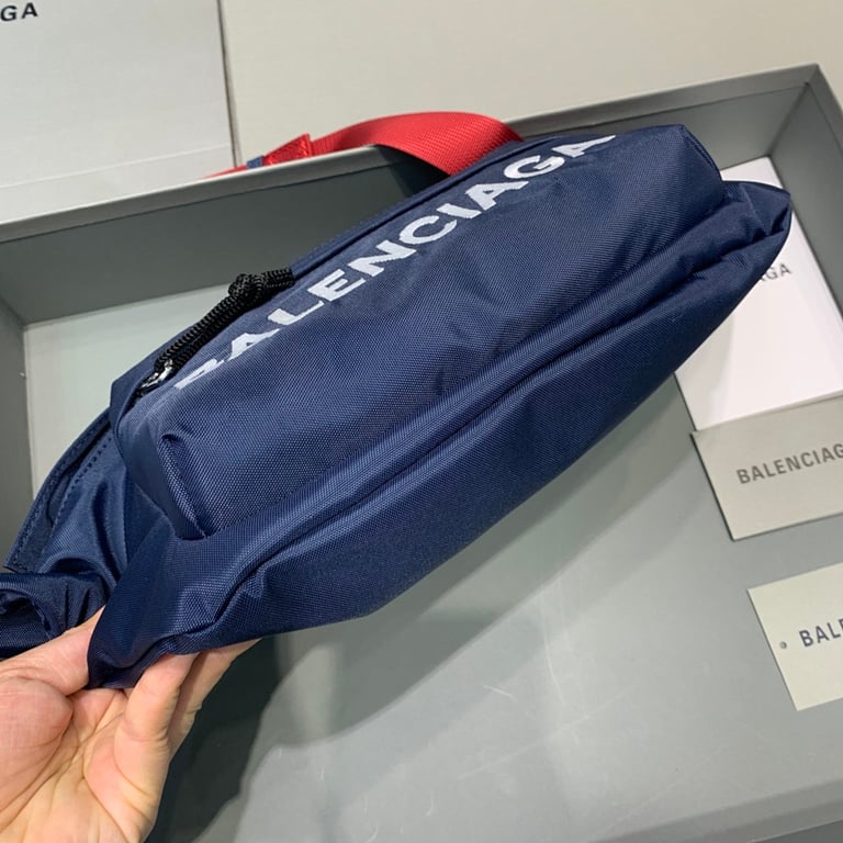 Balenciaga Wheel Belt Bag Navy Red - 6