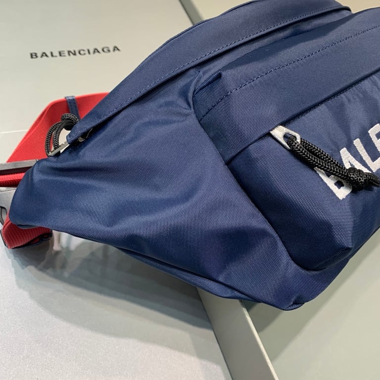 Balenciaga Wheel Belt Bag Navy Red - 7