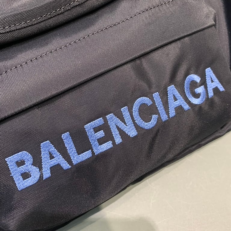 Balenciaga Wheel Belt Bag Black Blue Logo - 6