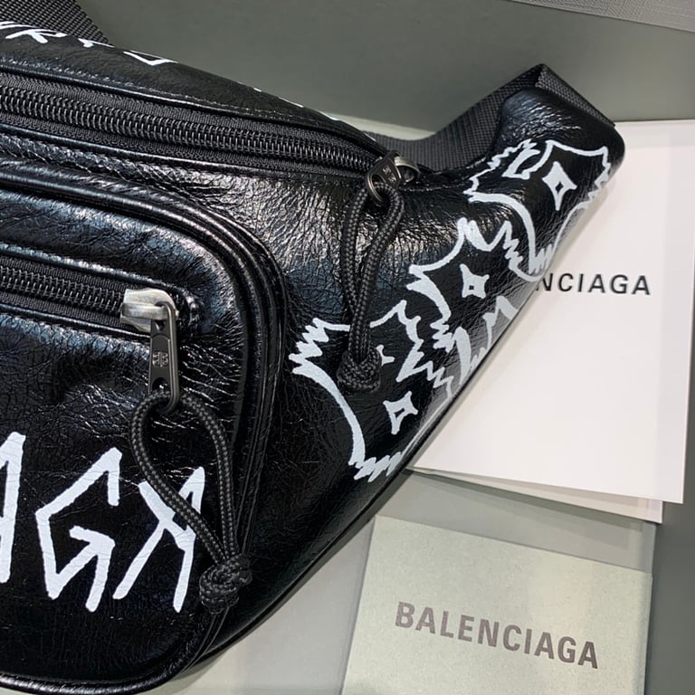 Balenciaga Explorer Graffiti Belt Bag Black - 6