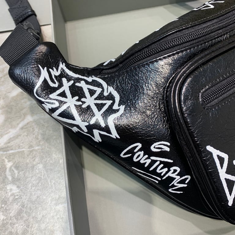 Balenciaga Explorer Graffiti Belt Bag Black - 7
