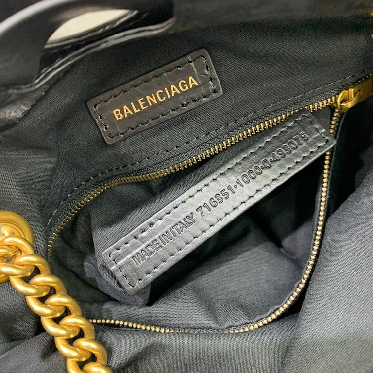 Balenciaga Trash Bag Small Black Gold - 2