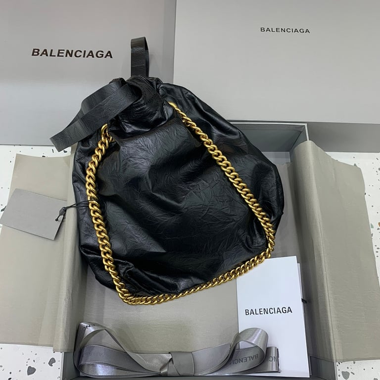 Balenciaga Trash Bag Small Black Gold - 8