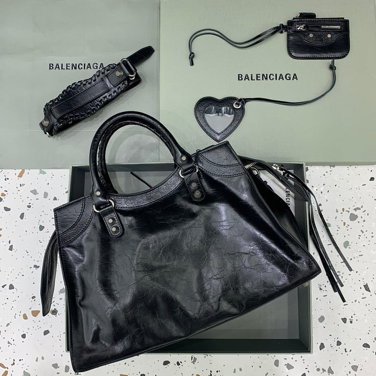 Balenciaga Neo Cagole Large Bag Black Silver - 8