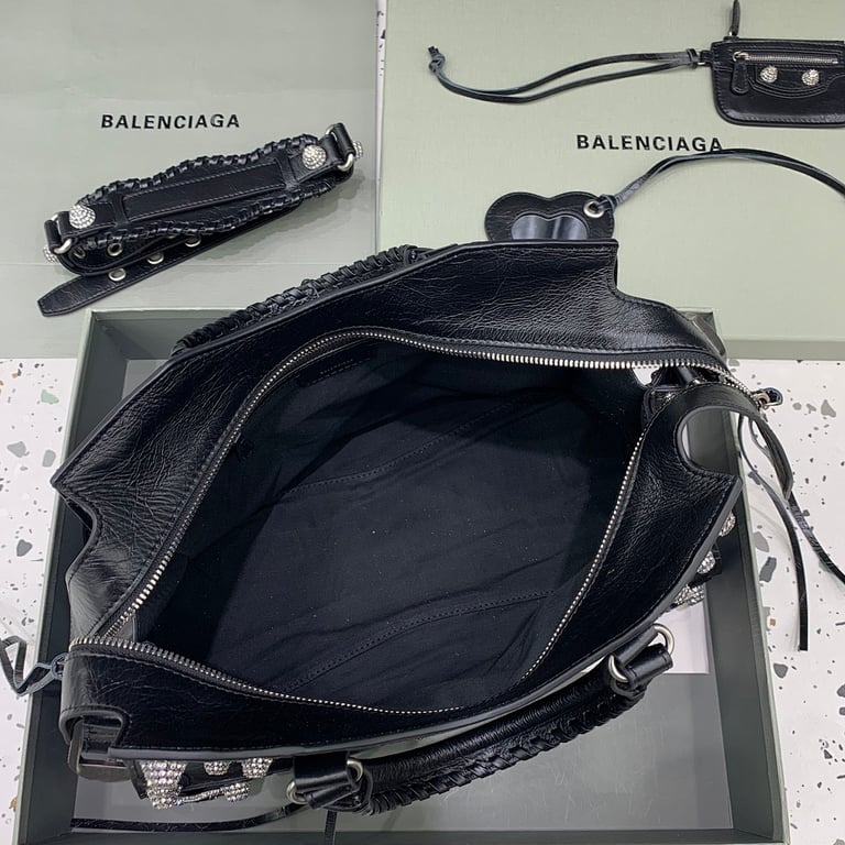 Balenciaga Neo Cagole Large Bag Black with Crystals - 4